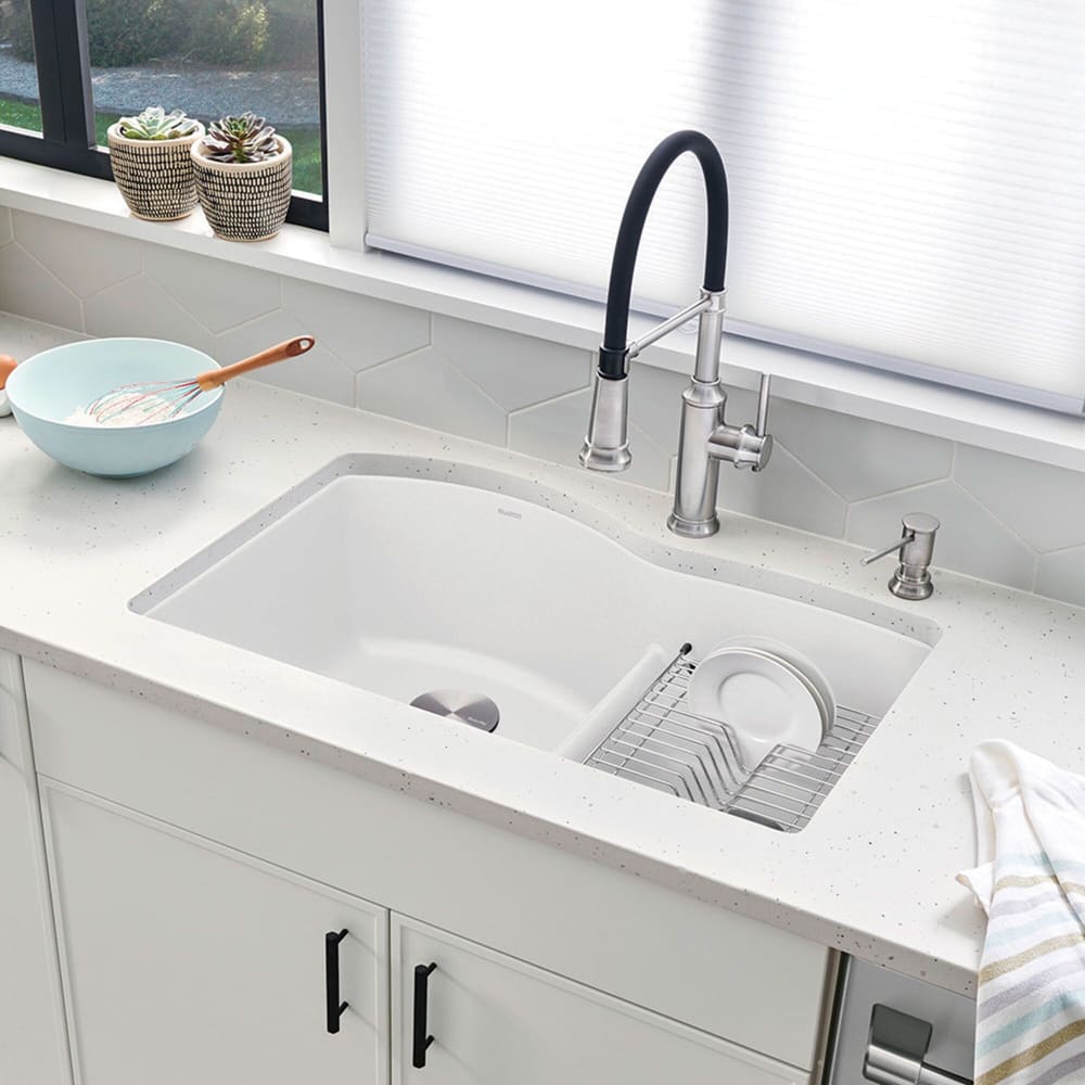 Blanco 440216 33 Inch Drop-In/Undermount Double Bowl Granite Sink