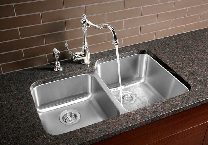 Blanco 441261 32 Inch Undermount Double Bowl Stainless Steel Sink with 9 Inch Large Bowl Depth ...