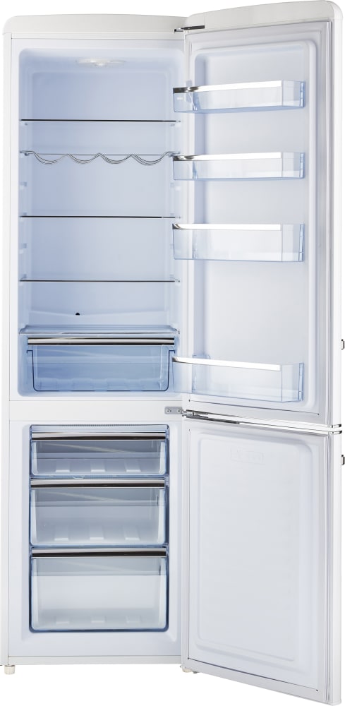 Unique UGP275LWAC Classic Retro Series 22 Inch Marshmallow White Counter  Depth Bottom Freezer Refrigerator