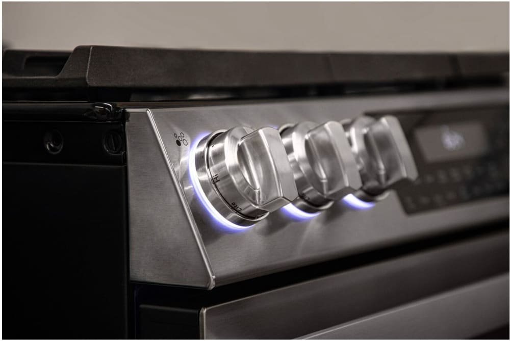 Sharp SSG3065JS 30 Inch Slide In Gas Range with 5 Sealed Burners 6.1 Cu.Ft. Capacity Air Fry Convection Bake Die Cast Knobs with Illumination Touch Controls Storage Drawer and Temperature Probe