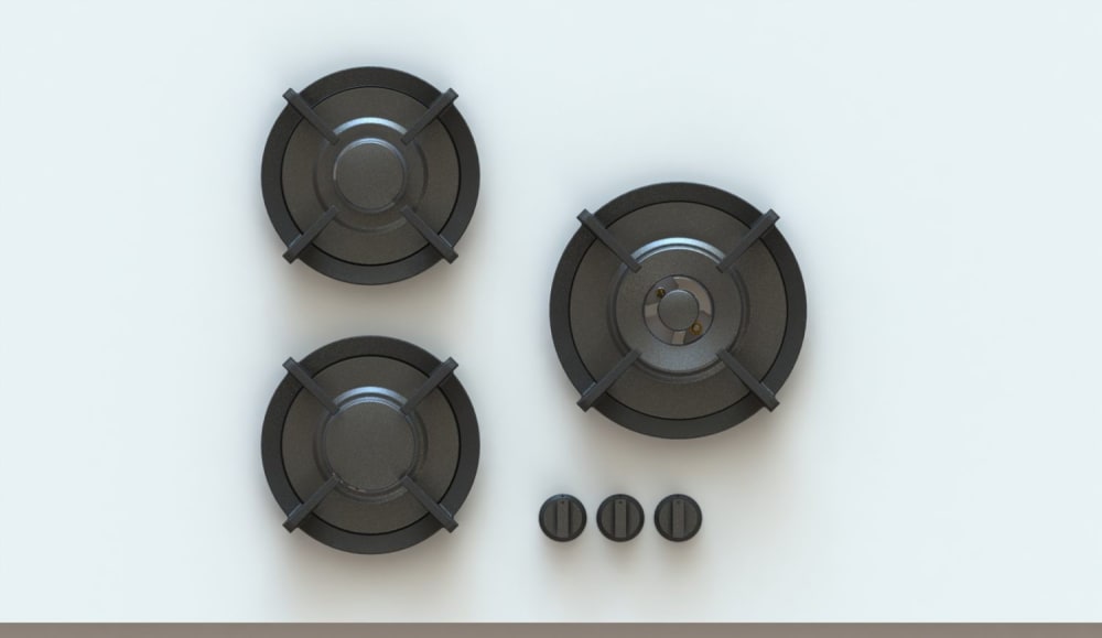 PITT Cooking Systems CAPITAL 24 Inch Gas Cooktop with 3 Brass Burners