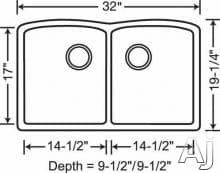 Blanco 511702 32 Inch Undermount Double Bowl Granite Sink With 9 1