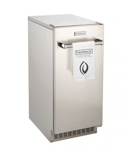 Fire Magic 5597 15 Inch High Capacity Stainless Steel Outdoor Ice Maker With Reversible Door Hinge And Ice Scoop