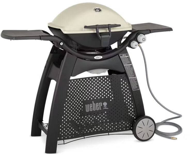 sammensmeltning Furnace design Weber 57067001 Q 3200 Freestanding Gas Grill with 468 sq. in. Cooking  Surface, 2 Stainless Steel Burners, Compact Design, Warming Rack, Handle  Light, Grill Cart with Tool Hooks, Electronic Ignition, and Lid  Thermometer: Natural Gas