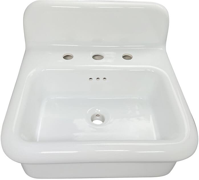 Nantucket Sinks NSVCDM20WW 19 1/2 Inch Fireclay Wallmount Bathroom