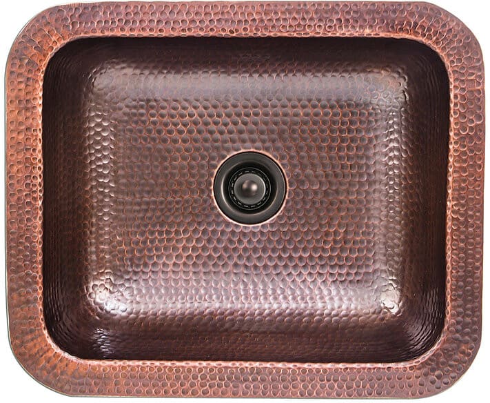 Nantucket Sinks REHC25 17 Inch Undermount Single Bowl Hammered Copper ...