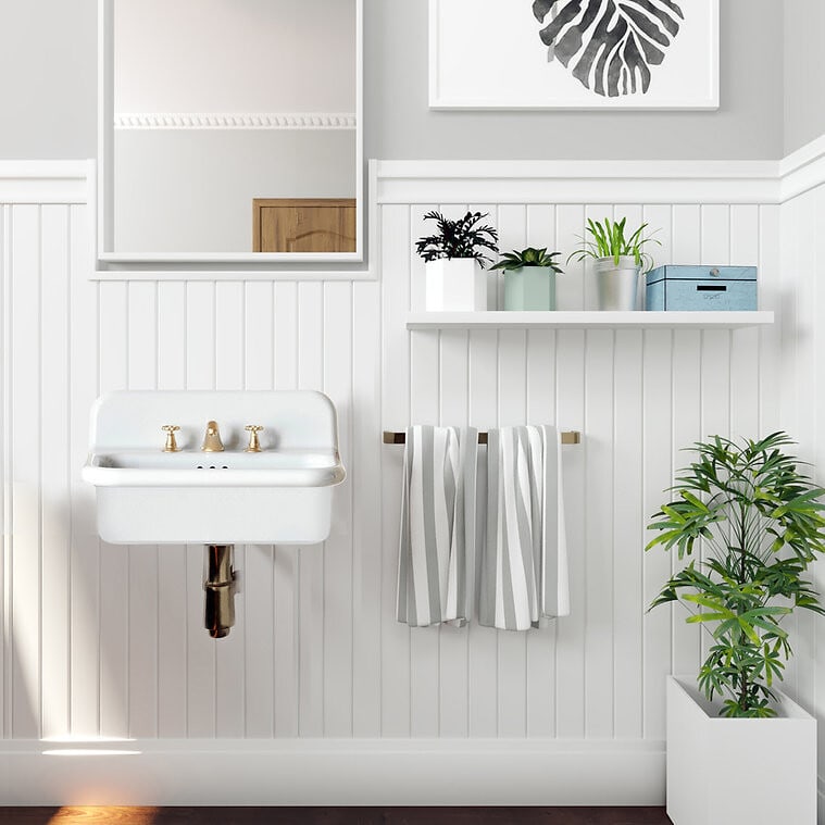Nantucket Sinks NSVCDM20WW 19 1/2 Inch Fireclay Wallmount Bathroom