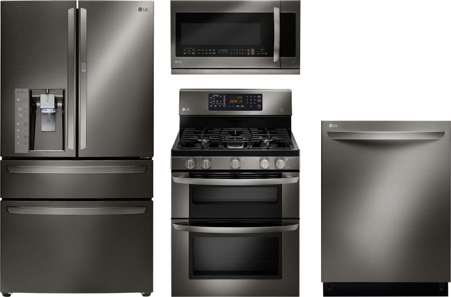 LG LG4BSFDDO4 LG 4 Piece Kitchen Appliances Package with ...