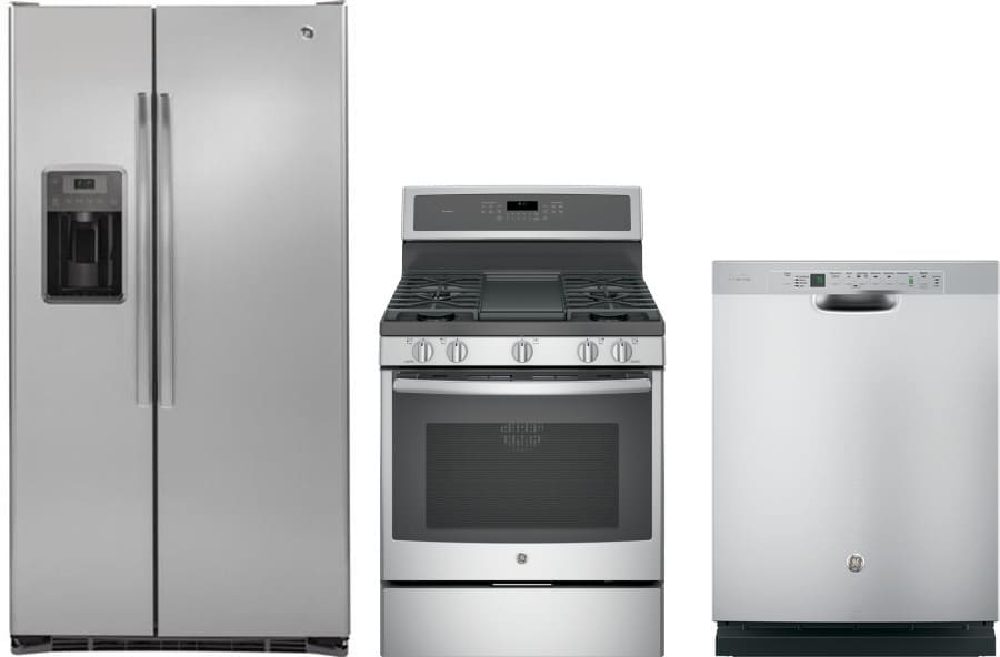 GE GERERADWDW1 GE 4 Piece Kitchen Appliances Package with Side by