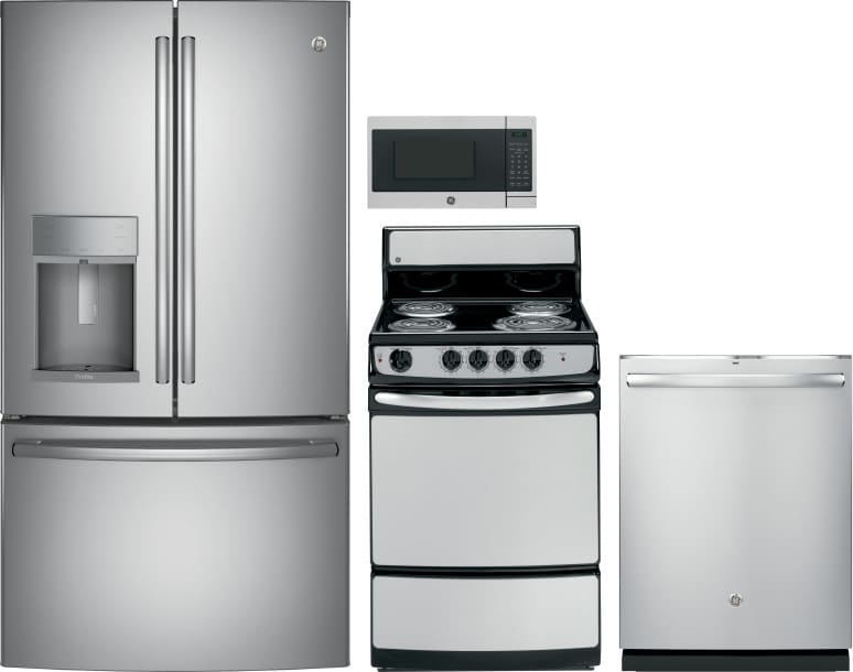 GE GERERADWMW1145 GE 4 Piece Kitchen Appliances Package ...