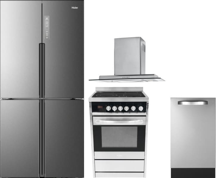 Haier HARERADWRH3 Haier 4 Piece Kitchen Appliances Package with French