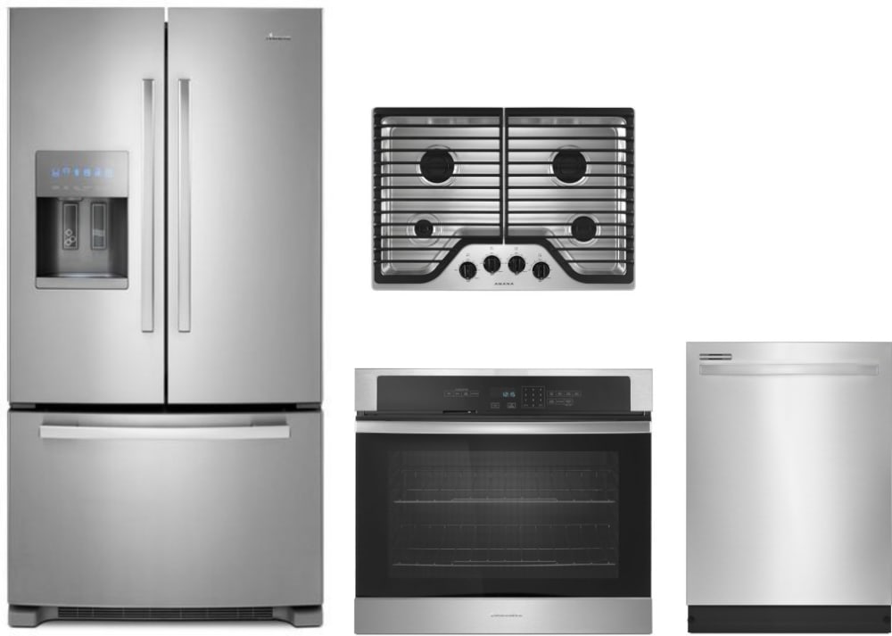 Amana Amrectwodw1 4 Piece Kitchen Liances Package With French Amana Amrectwodw1 Package