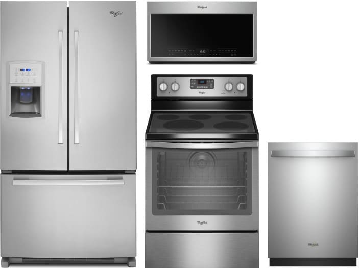 Whirlpool WPRERADWMW1278 4 Piece Kitchen Appliances Package with French