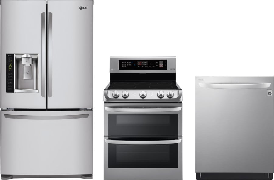 LG LGRERADW233 3 Piece Kitchen Appliances Package with ...