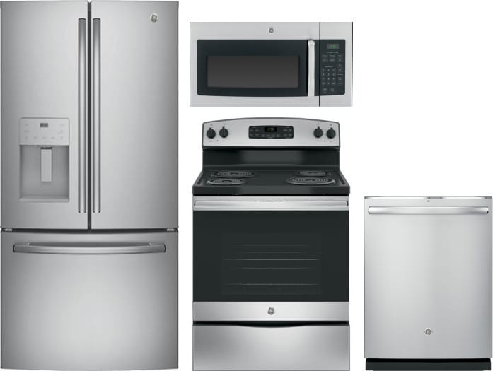 GE GERERADWMW8411 4 Piece Kitchen Appliances Package with ...
