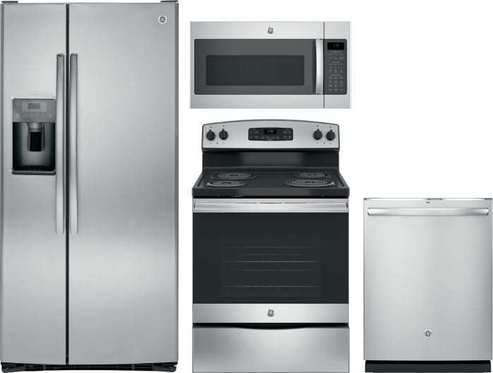 GE GERERADWMW8429 4 Piece Kitchen Appliances Package with ...