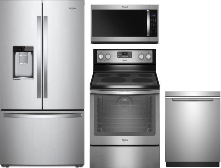 Whirlpool WPRERADWMW7844 4 Piece Kitchen Appliances Package with French