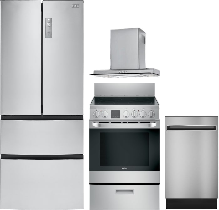 Haier HARERADWRH34 4 Piece Kitchen Appliances Package with ...
