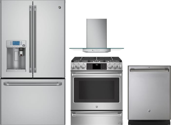 Ge Gereradwrh41 4 Piece Kitchen Appliances Package With French Door Ge Cafe Series