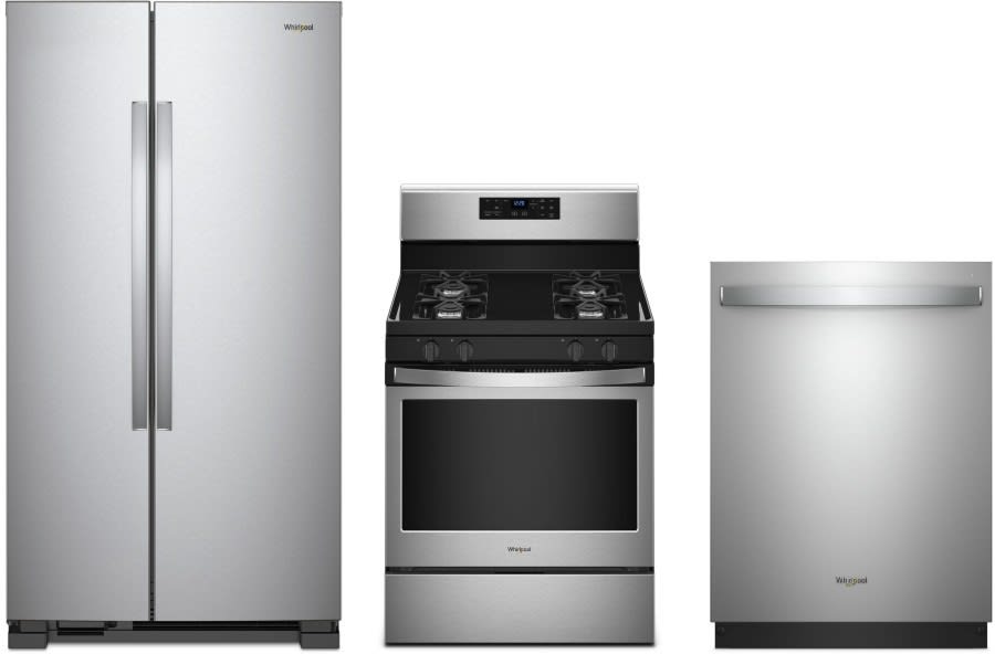Whirlpool WPRERADW72 3 Piece Kitchen Appliances Package with Side-by