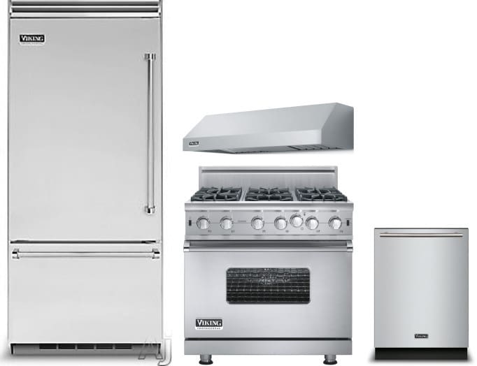 Viking VIRERADWRH528 4 Piece Kitchen Appliances Package ...
