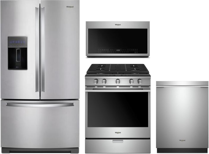 Whirlpool WPRERADWMW8533 4 Piece Kitchen Appliances Package with French