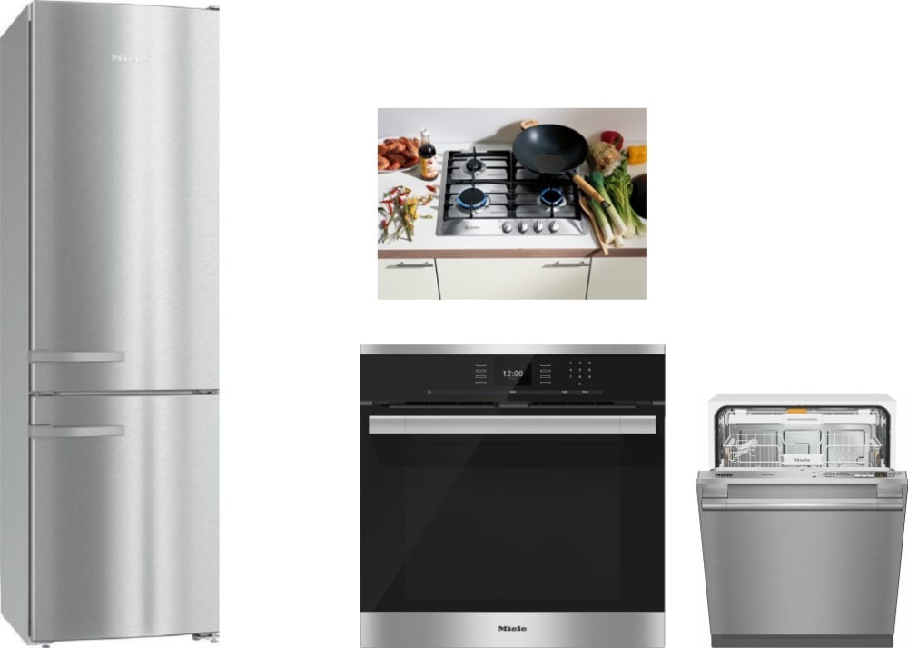 Miele MIRECTWODW13 4 Piece Kitchen Appliances Package with Bottom