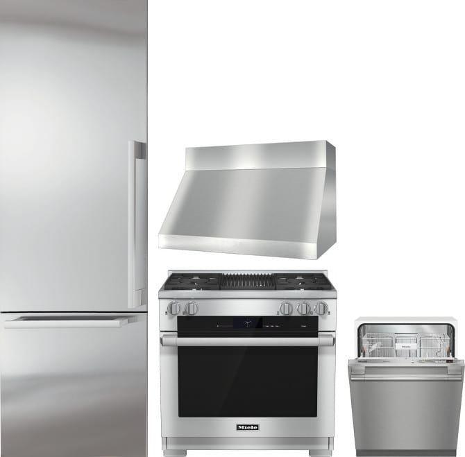 Miele MIRERADWRH334 4 Piece Kitchen Appliances Package ...