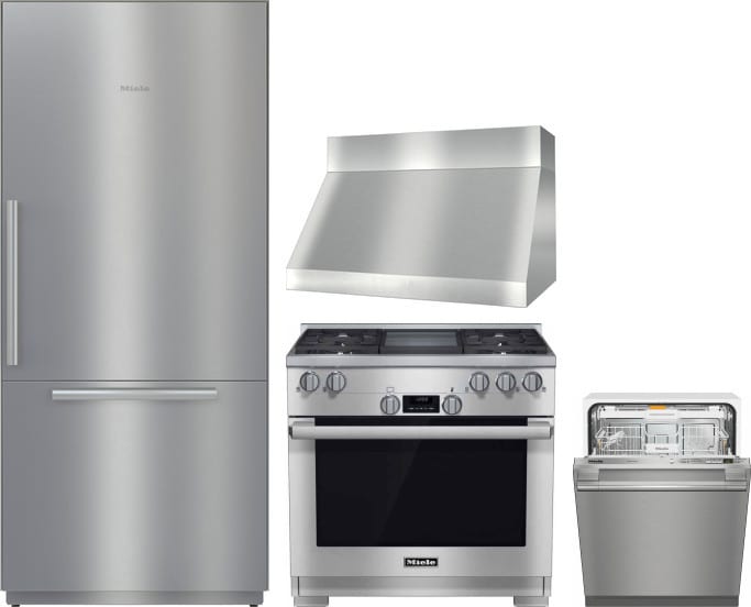 Miele MIRERADWRH382 4 Piece Kitchen Appliances Package ...
