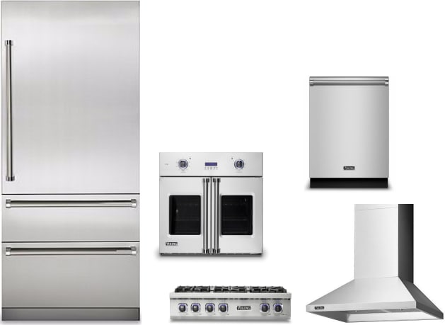 Viking VIRECTWODWRH6 5 Piece Kitchen Appliances Package ...