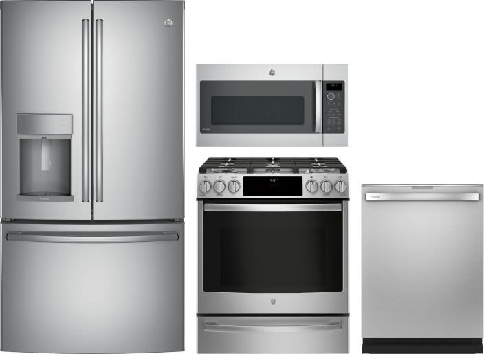 Ge Gereradwmw103588 4 Piece Kitchen Appliances Package With French
