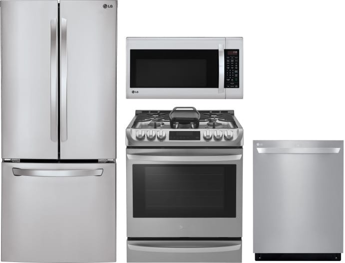 LG LGRERADWMW2416 4 Piece Kitchen Appliances Package with ...