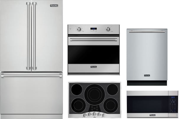 Viking VIRECTWODWMW71 5 Piece Kitchen Appliances Package with