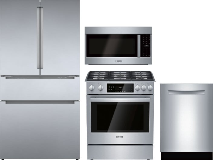 Bosch Boreradwmw781 4 Piece Kitchen Appliances Package With French