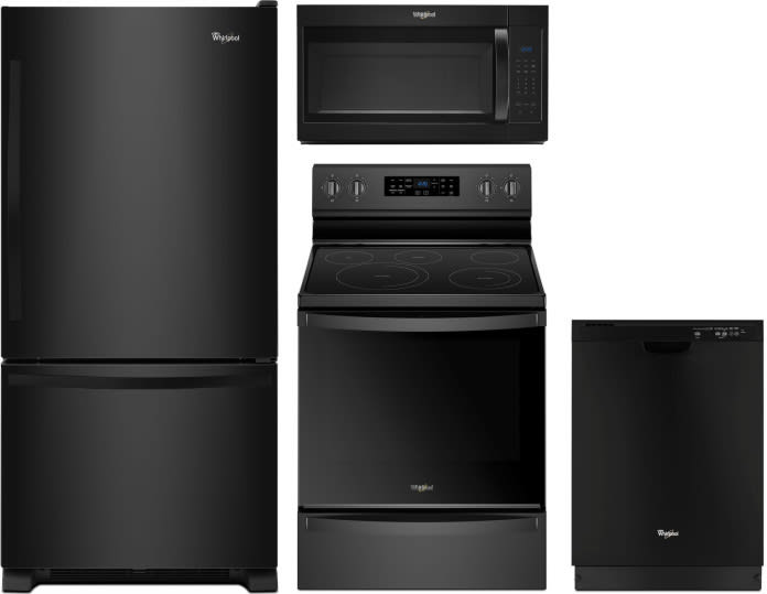 Whirlpool WPRERADWMW9424 4 Piece Kitchen Appliances Package with Bottom