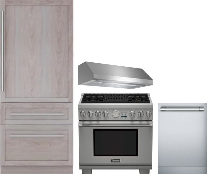 Thermador THRERADWRH1112 4 Piece Kitchen Appliances Package with Bottom