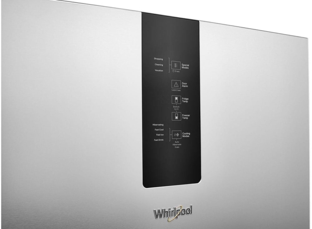 Whirlpool Wrb533czjz 24 Inch Counter Depth Bottom Freezer Refrigerator With 12 7 Cu Ft Capacity Frameless Glass Shelves Flexi Slide Bins Reversible Doors Adaptive Defrost And Energy Star Certified Stainless Steel