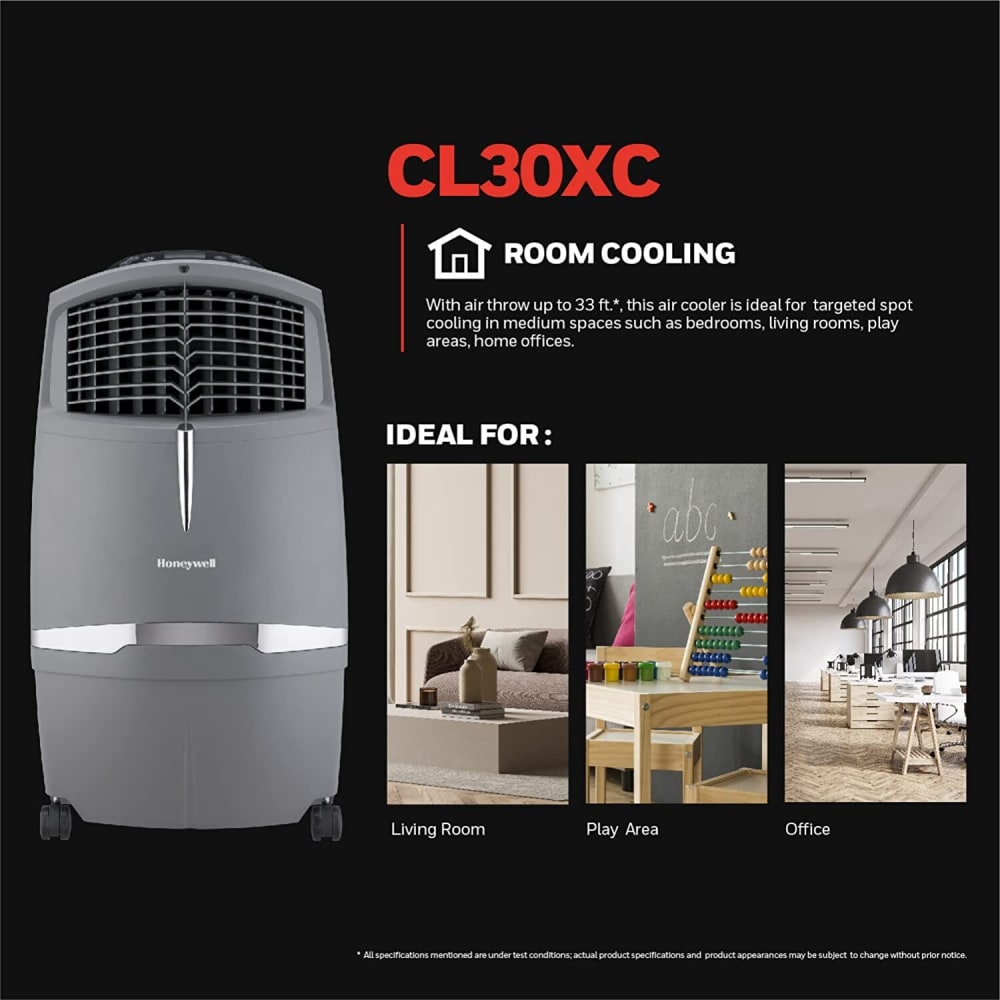 Honeywell CL30XC 34 Inch Indoor Portable Evaporative Air Cooler with 4
