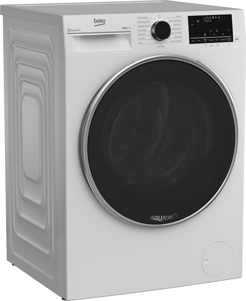 Beko BEWADREC09 Side by Side Washer Dryer Set with Front Load Washer and Electric Dryer in White