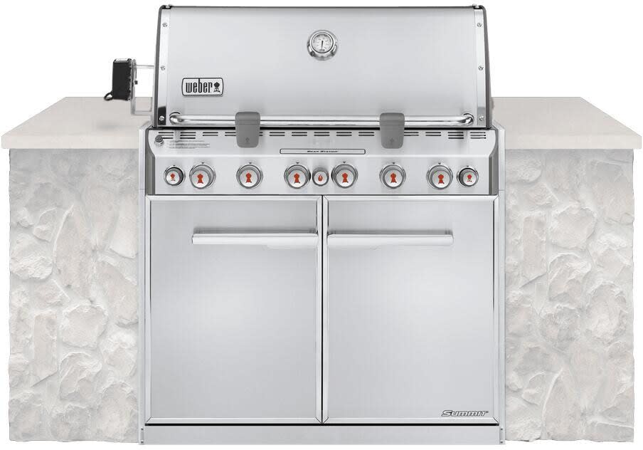 Weber 7460001 Summit® S-660s Built-in Gas Grill 769 sq. in. Cooking Area, 6 Stainless Steel Burners, Stainless Steel Grates, Infrared Rotisserie, Sear Station (Island Not Included): Natural Gas