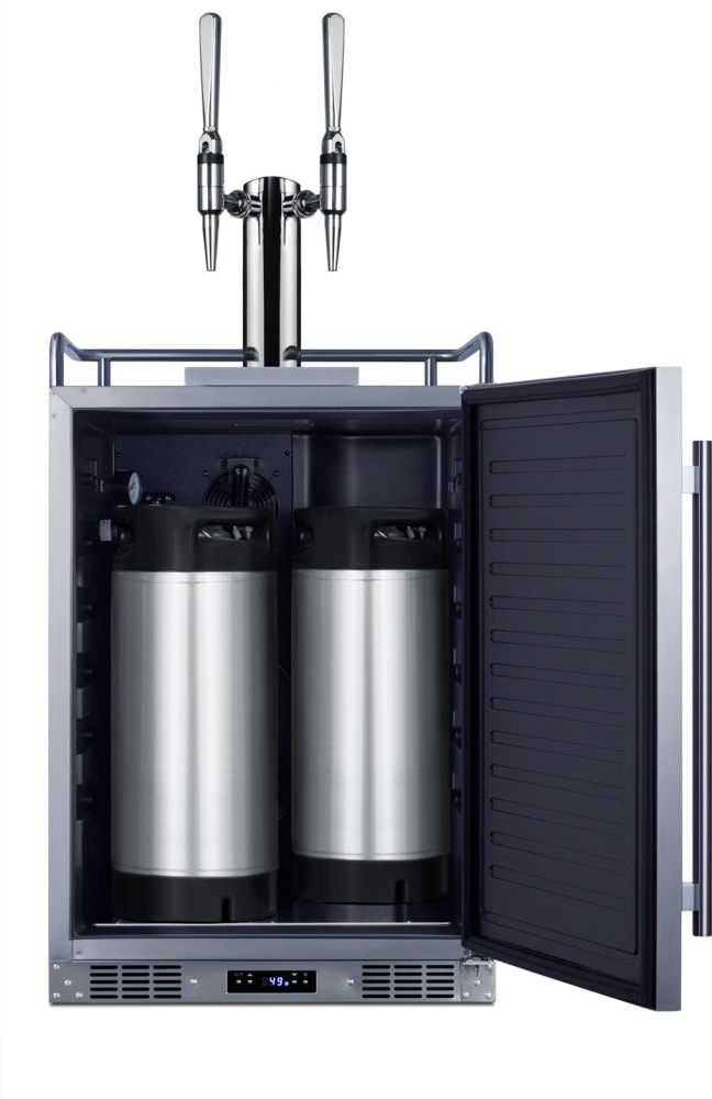 Summit SBC682NCFTWIN 24 Inch BuiltIn NitroInfused Coffee Kegerator with 1 Half Barrel storage