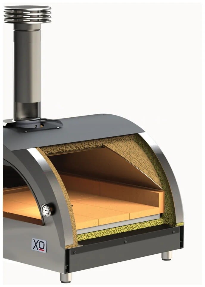 XO XOPIZZA1HCAL 29 Inch Countertop Hybrid Gas and Wood Pizza Oven