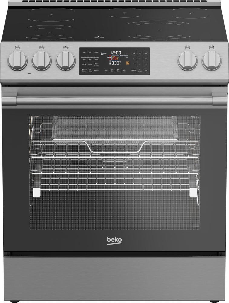 Beko SLER30524SS 30 Inch SlideIn Electric Range with 5 Elements, 5.2