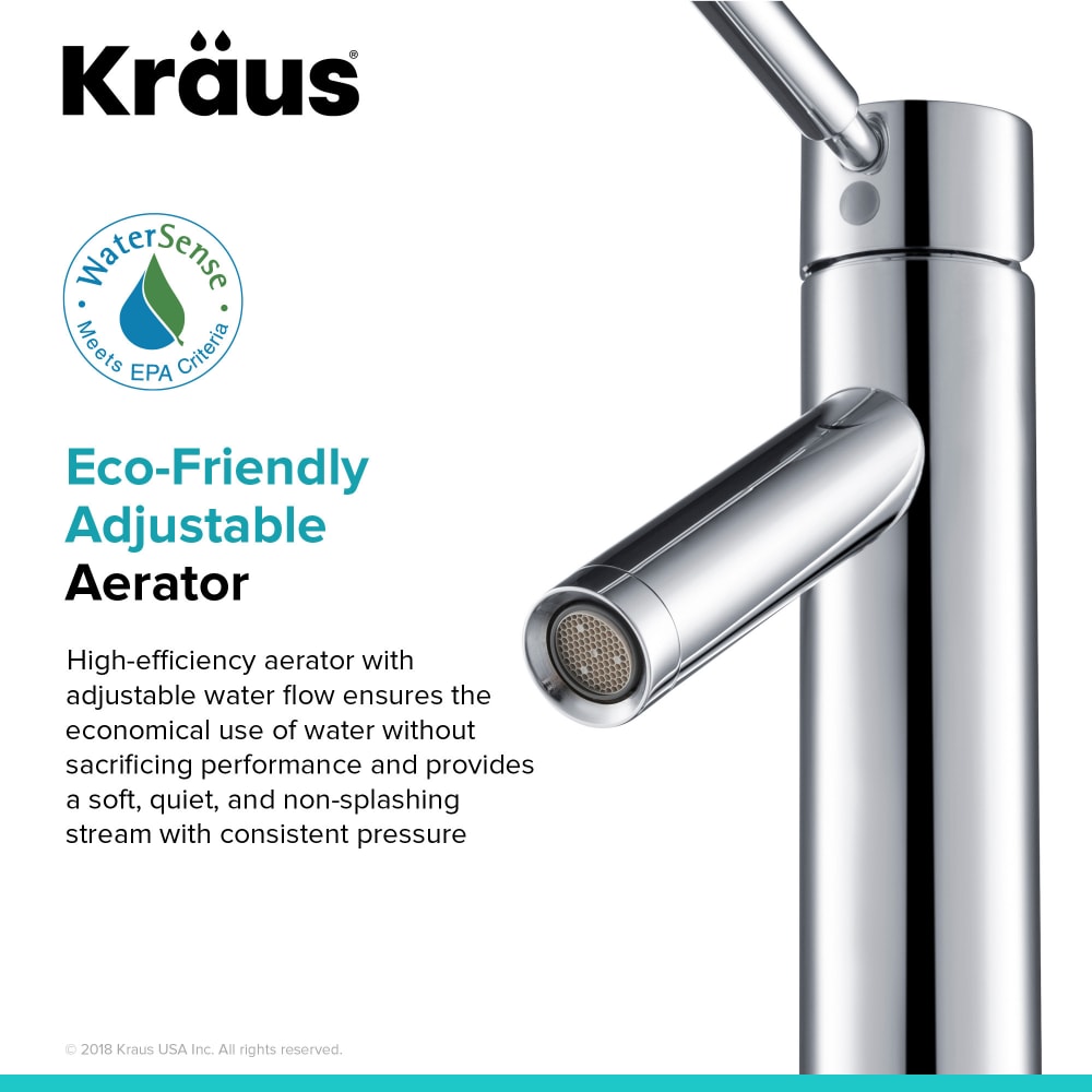 Kraus Fvs1002ch Single Lever Tall Vessel Bathroom Faucet