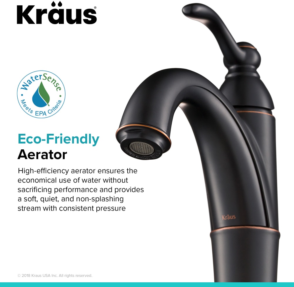 Kraus FVS1005ORB Single Lever Tall Vessel Bathroom Faucet with Superior