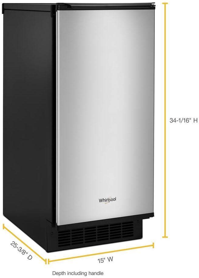Whirlpool WUI95X15HZ 15 Inch Ice Maker with 25 Lbs Clear Ice Storage