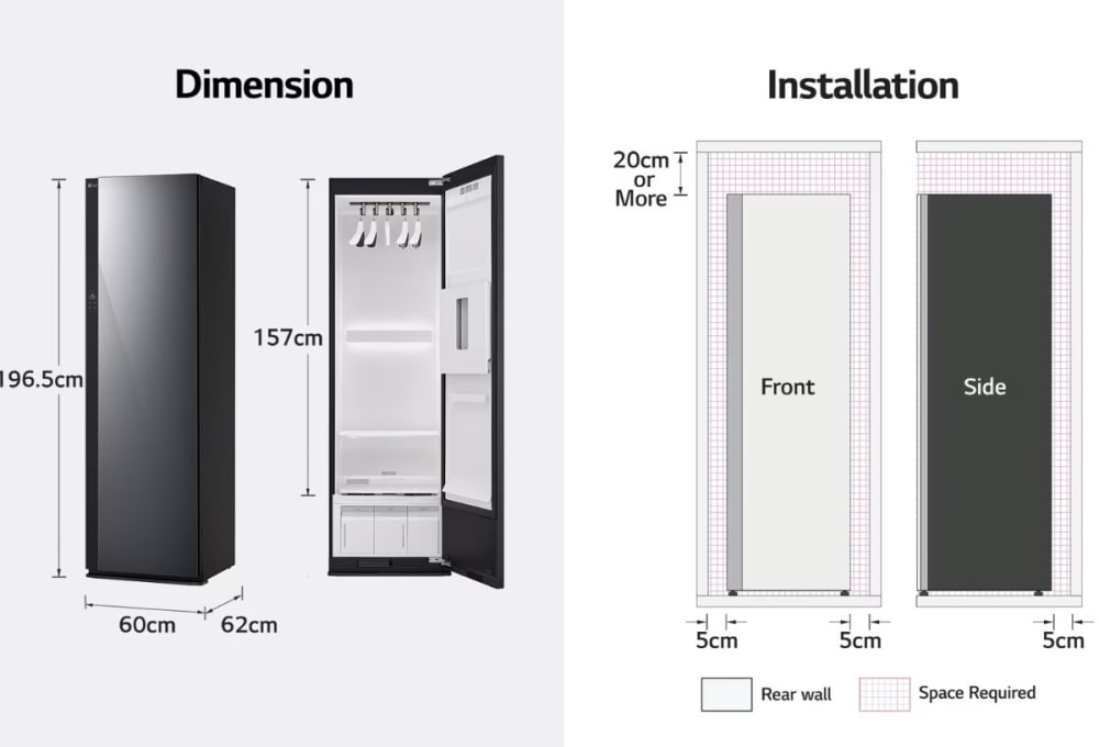LG SC5GMR80H 24 Inch Smart Steam Closet with DUAL TrueSteam