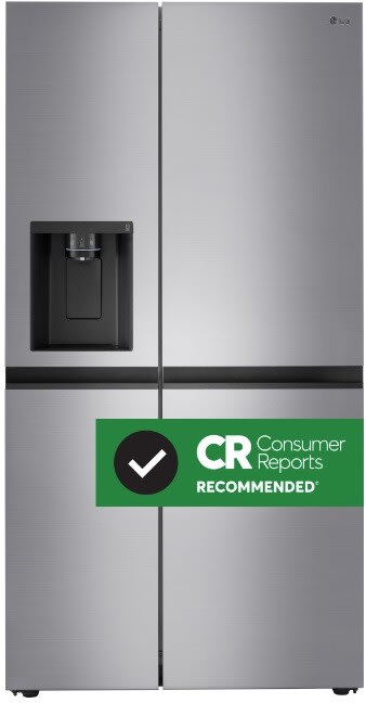 LG LRSXS2706V 36 Inch Freestanding Side by Side Refrigerator with 27.16 Cu. Ft. Total Capacity Interior Display Controls Door Cooling Smooth Touch Ice Dispenser and SpacePlus Ice Maker Stainless Steel...