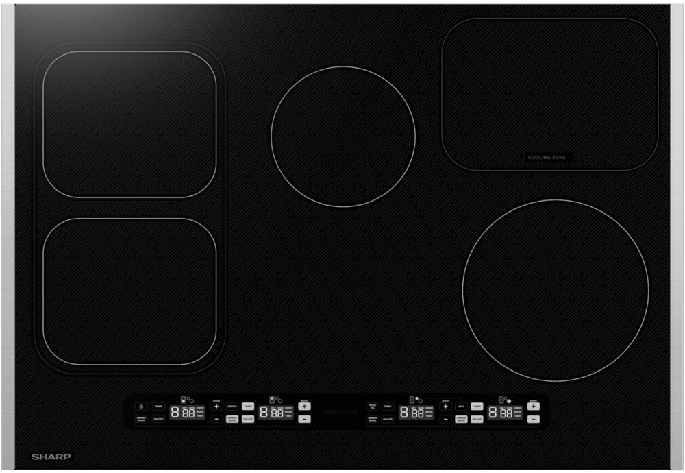 Sharp SCH3043GB 30 Inch Induction Cooktop with 4 Cooking Zones, Bridge Element, Cooling Zone