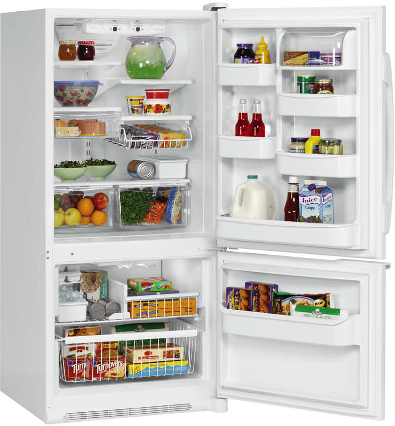 Amana ABB192ZDEW 19 Cu. Ft. Easy Reach Bottom-Freezer Refrigerator with ...